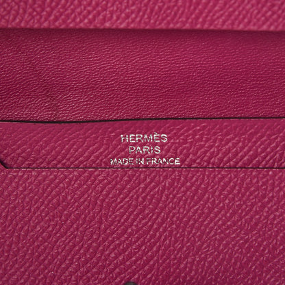 Hermes Epsom Bearn Card Holder Wallet Rose Pourpre 6 of 9
