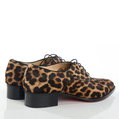 Christian Louboutin Calf Hair Leopard Print Zazou Oxfords 39 4 of 7