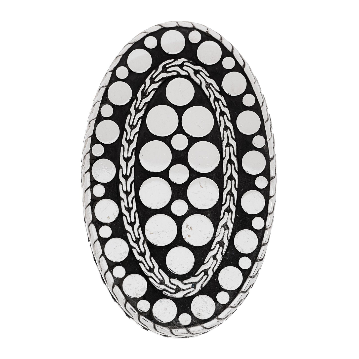 Sterling Silver Dot Oval Ring 54 7