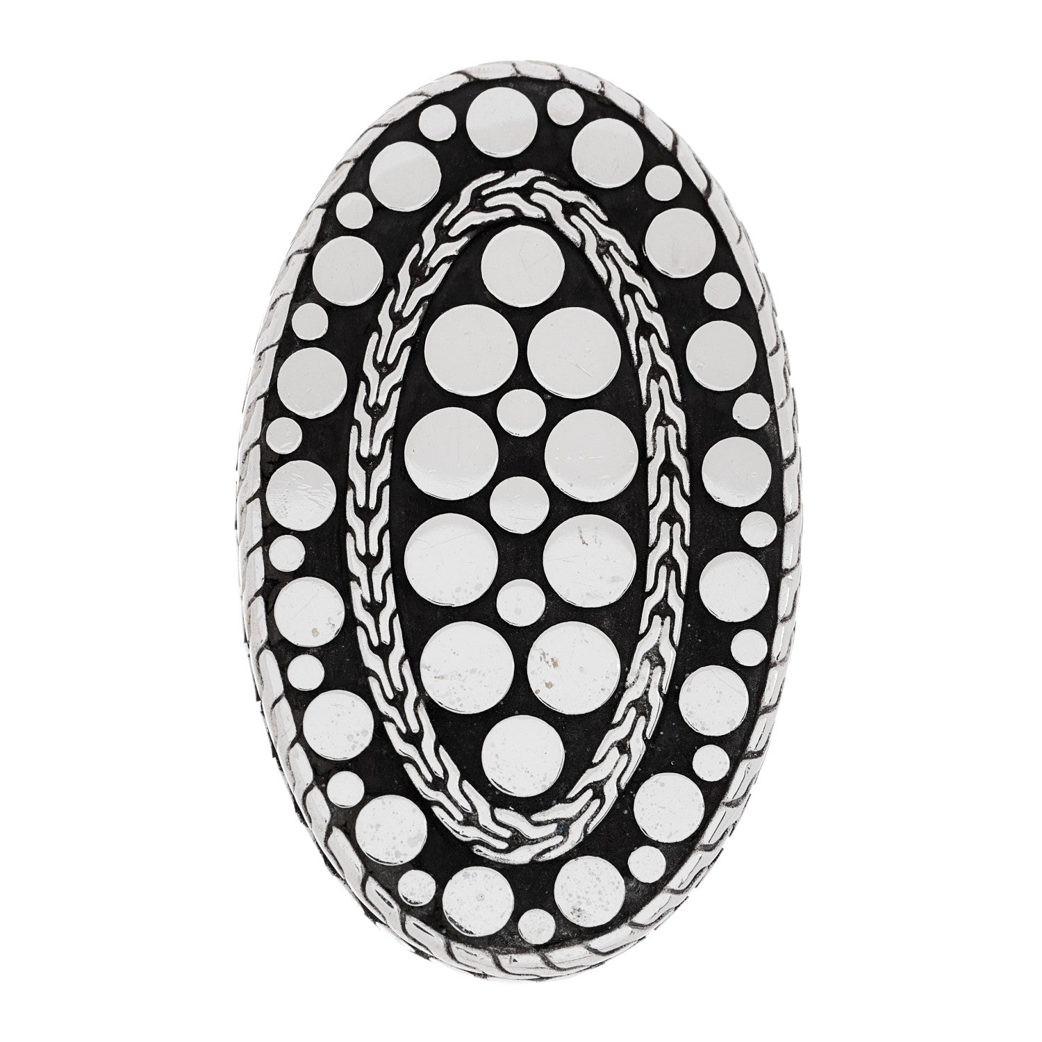 John Hardy Sterling Silver Dot Oval Ring 54 7 1 of 4