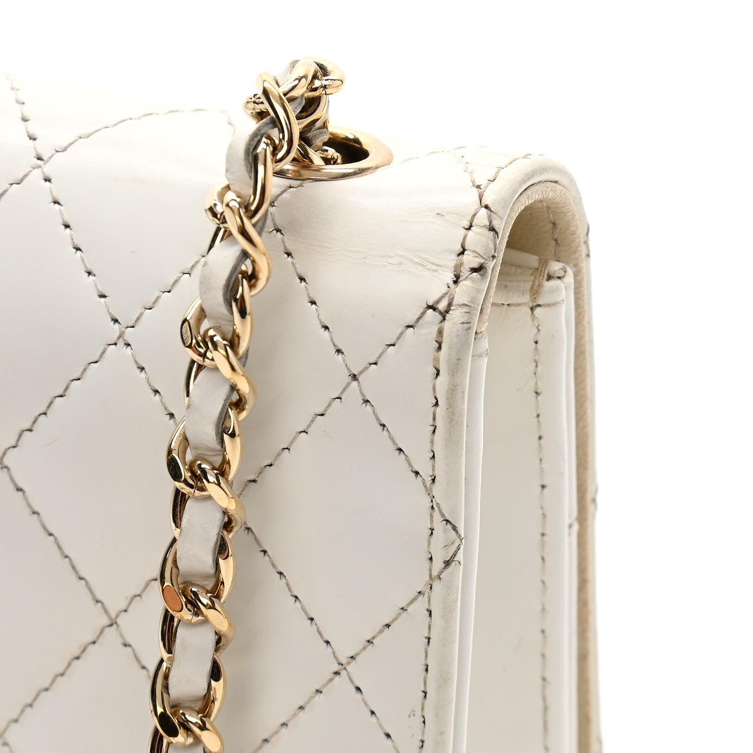 Chanel Lambskin Stitched Small Single Flap White 17 of 17