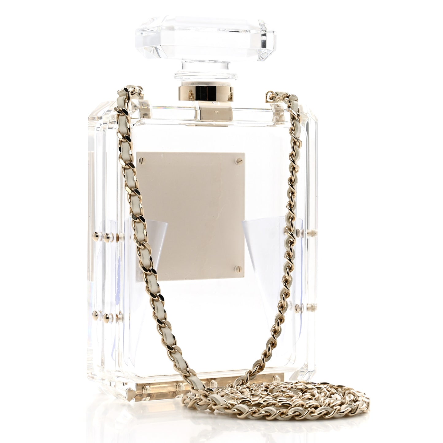 Transluscent Plexiglass Perfume Bottle Clutch