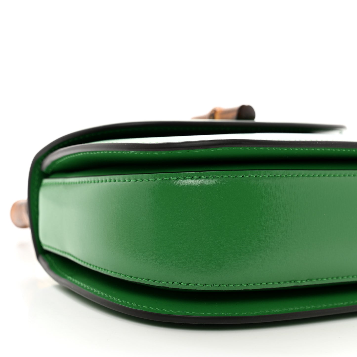 Boarded Dyana Lux Calfskin Web Small Bamboo 1947 Top Handle Bag Spring Green