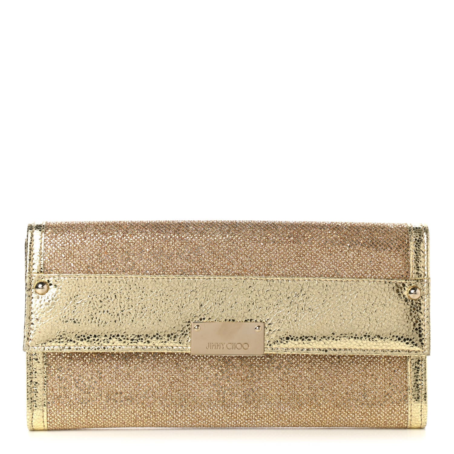 Jimmy Choo Glitter Fabric Reese Clutch Wallet Metallic 1 of 9