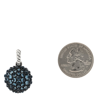 David Yurman Sterling Silver Blue Topaz Cable Berries Pendant 2 of 3