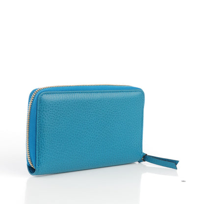 Gucci Dollar Calfskin Medium Swing Zip Around Wallet Deep Cobalt 3 of 8