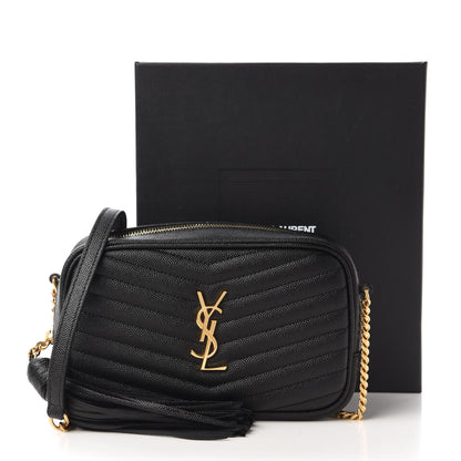 Saint Laurent Grain De Poudre Matelasse Monogram Mini Lou Camera Bag Black 10 of 10