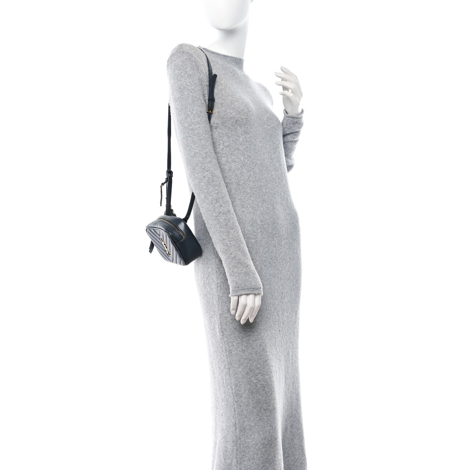 Saint Laurent SAINT LAURENT Calfskin Matelasse Monogram Lou Belt Bag Dark Smog 2 of 10