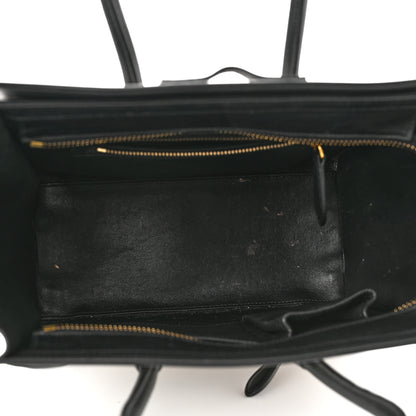 Celine Calfskin Micro Bi-Color Luggage Black White 5 of 11