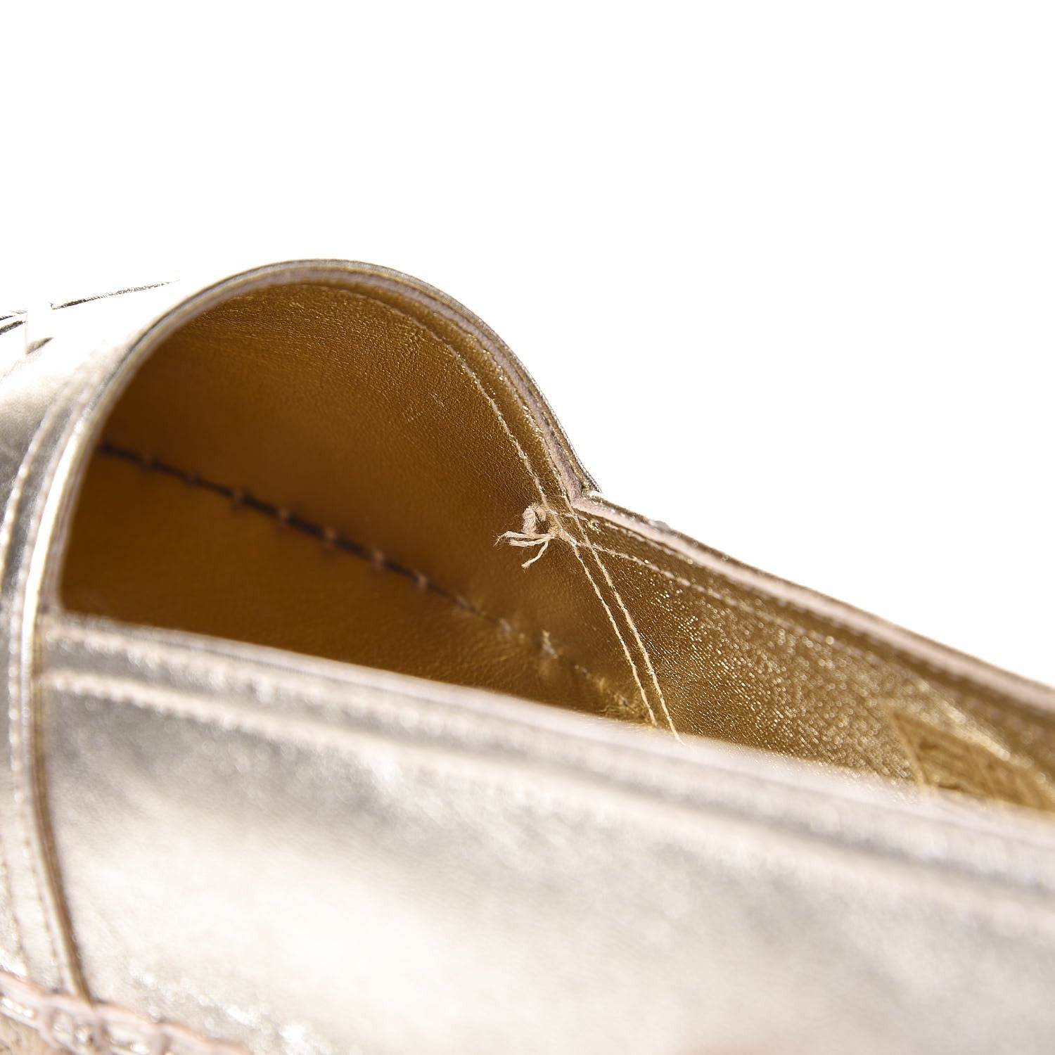 Saint Laurent Metallic Lambskin Monogram Espadrilles 40 Platino 10 of 11
