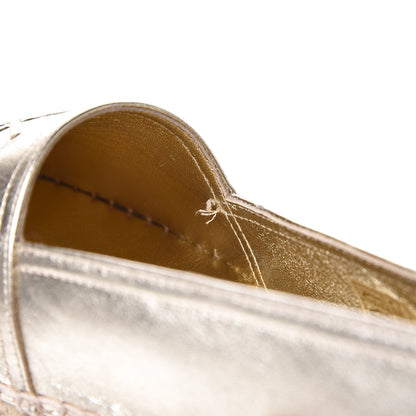 Saint Laurent Metallic Lambskin Monogram Espadrilles 40 Platino 10 of 11