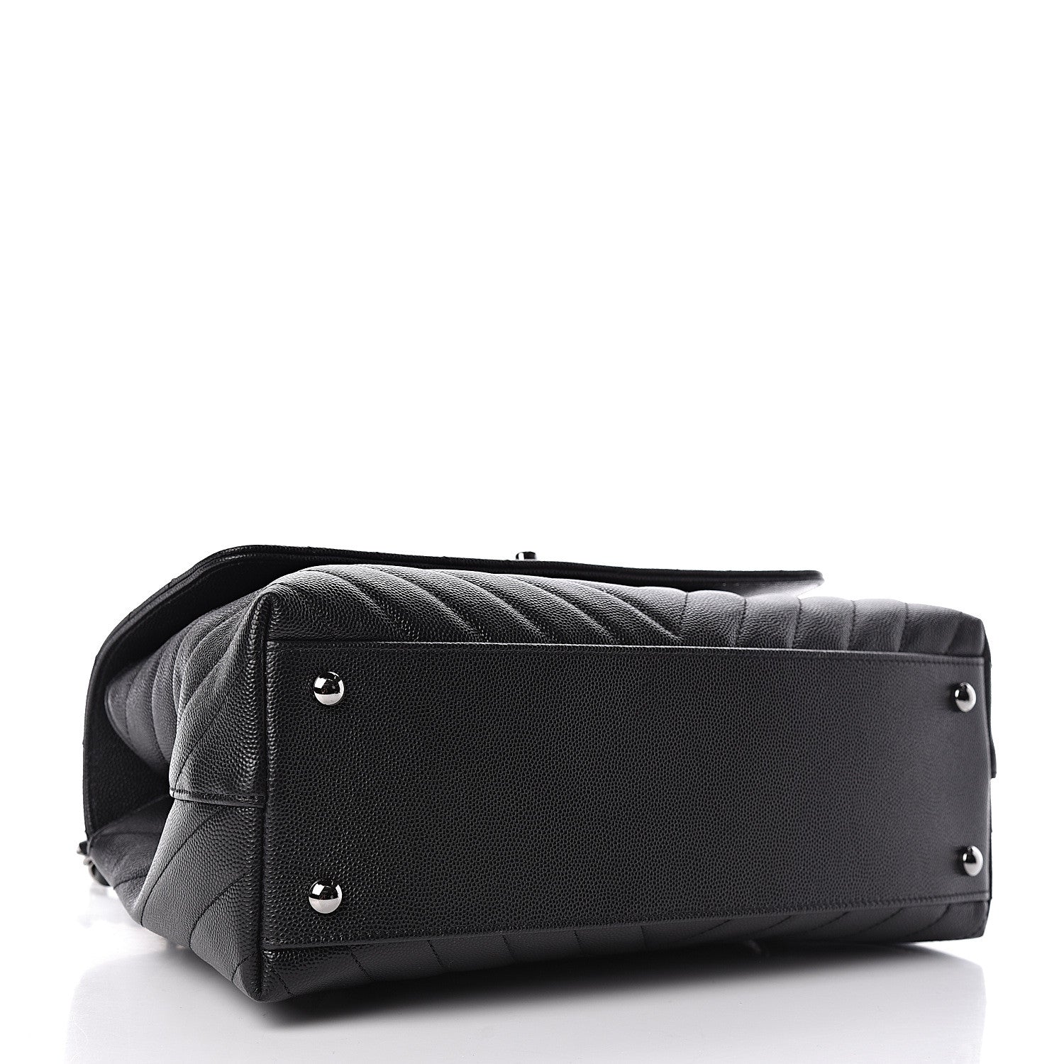 Chanel Caviar Chevron Quilted Small Coco Handle Flap Black 4 of 10