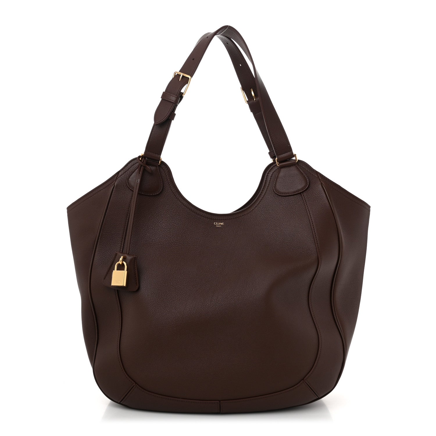 Celine Supple Calfskin Meo Hobo Chestnut 1 of 10