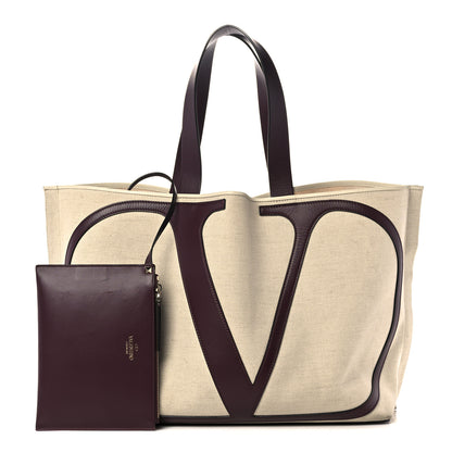 Valentino Garavani Canvas Escape Tote Natural Brown 1 of 18