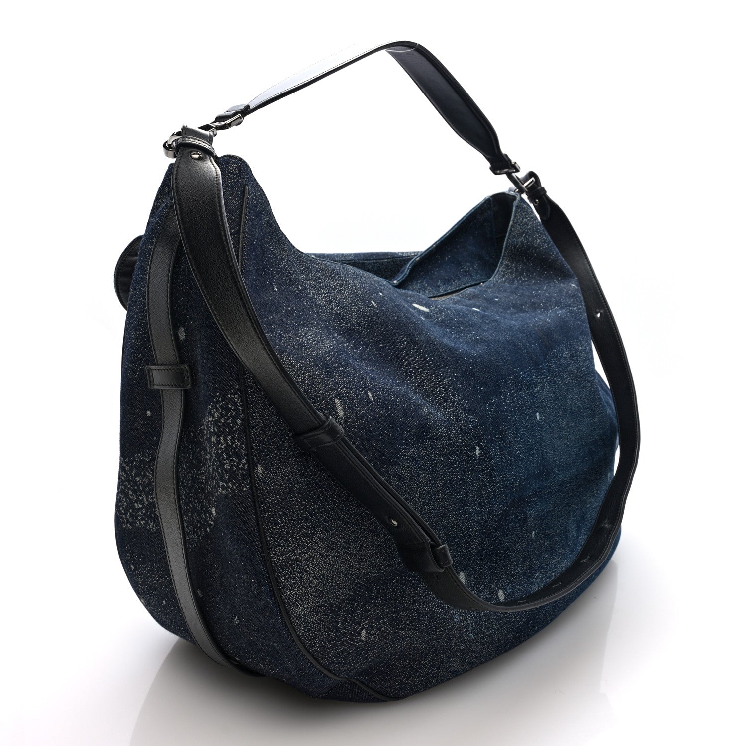 Christian Dior X PETER DOIG Denim Printed Saddle Soft Bag Black Multicolor 3 of 9