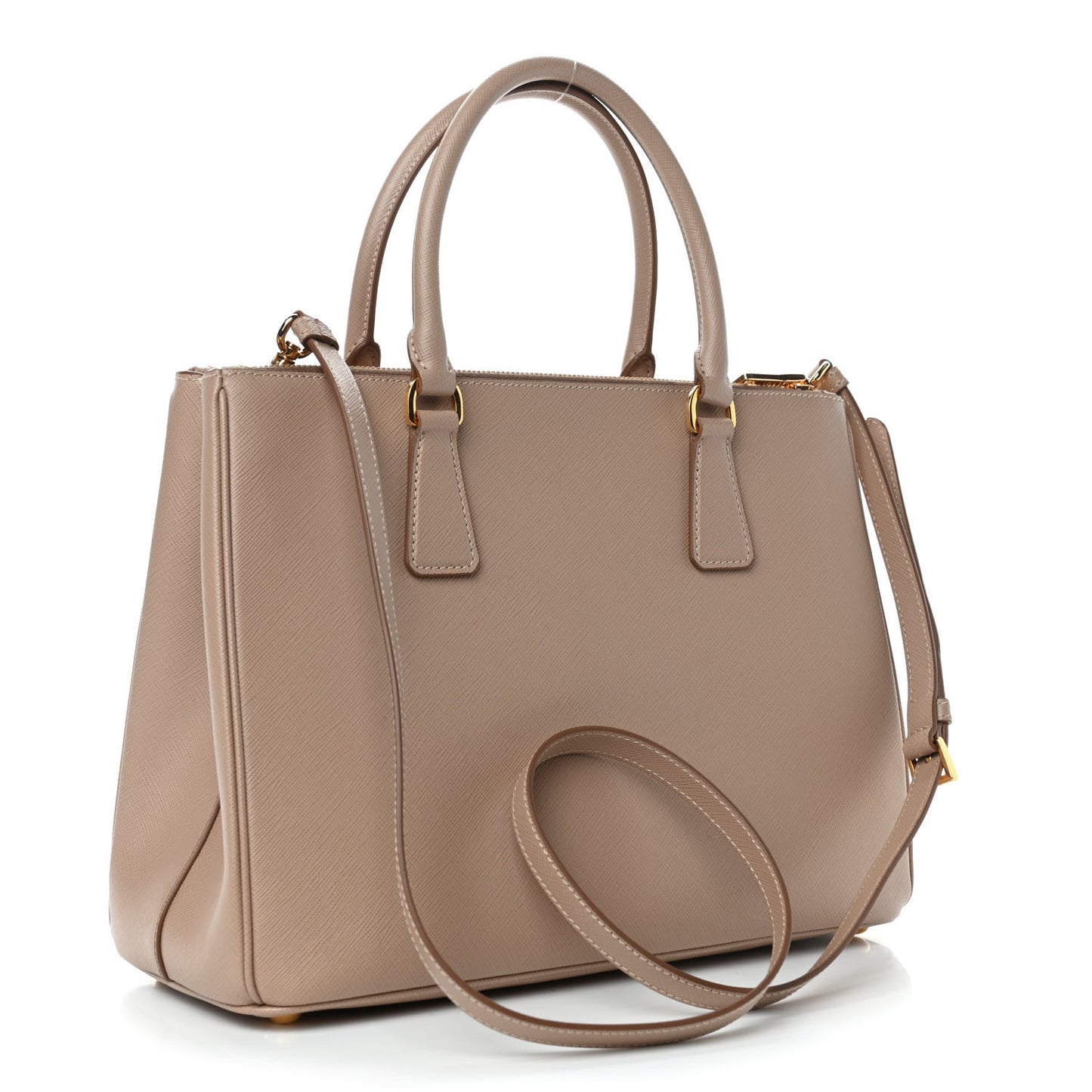 Saffiano Lux Large Galleria Double Zip Tote Cammeo