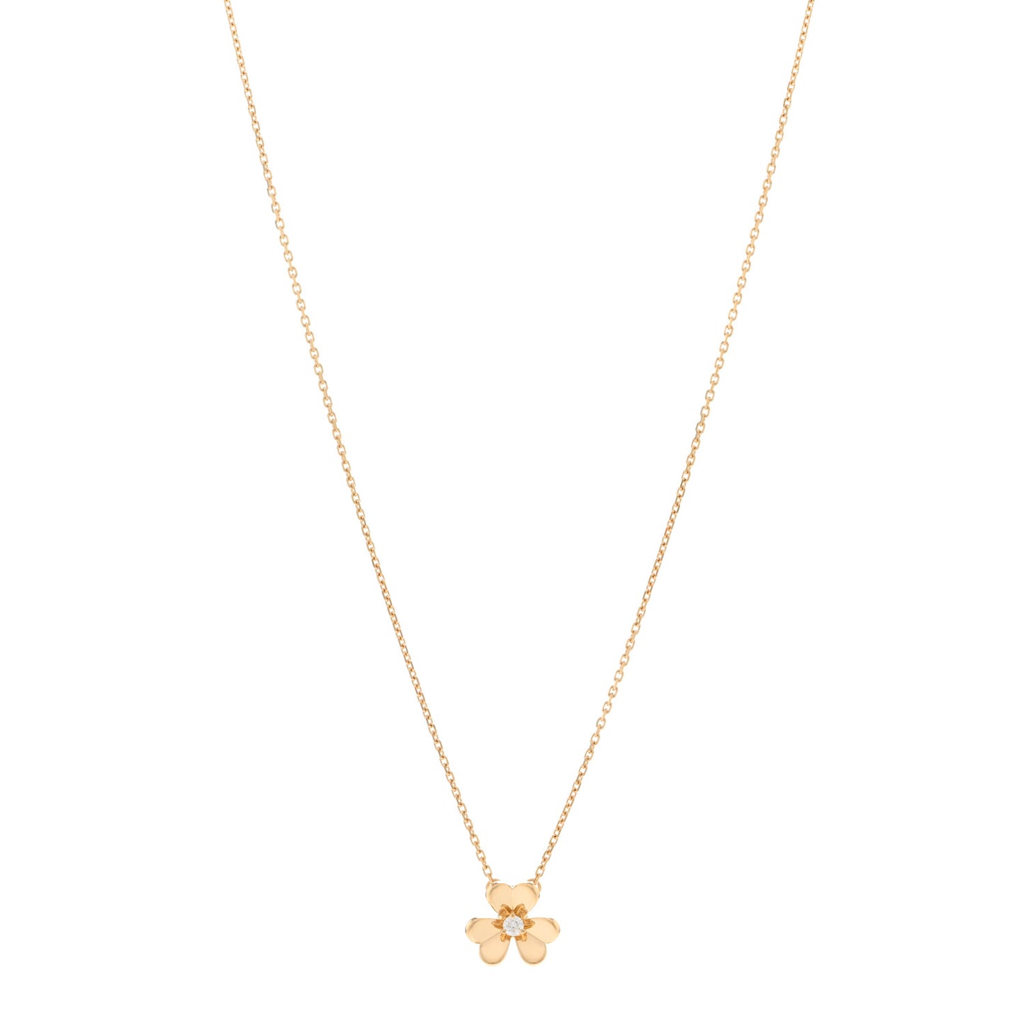 18K Yellow Gold Diamond Mini Frivole Pendant Necklace