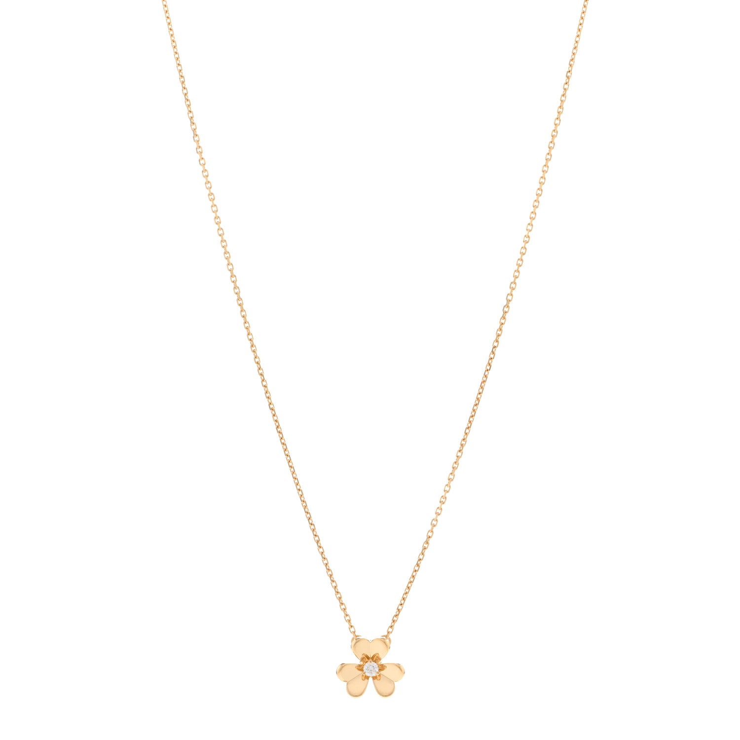 Van Cleef & Arpels 18K Yellow Gold Diamond Mini Frivole Pendant Necklace 1 of 5