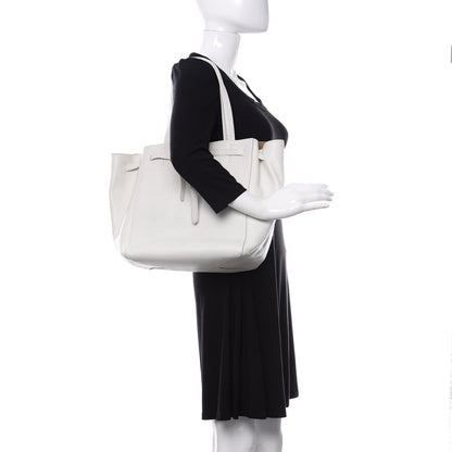 Celine Grained Calfskin Small Belt Cabas Phantom Light Grey 2 of 11