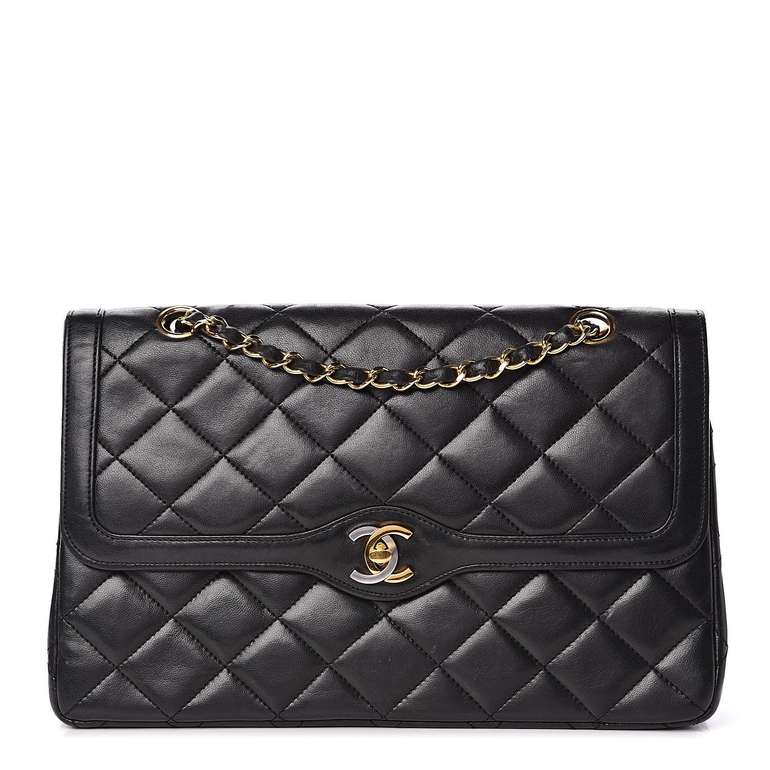 Chanel Lambskin Quilted Medium Double Flap Bag Black 1 of 19