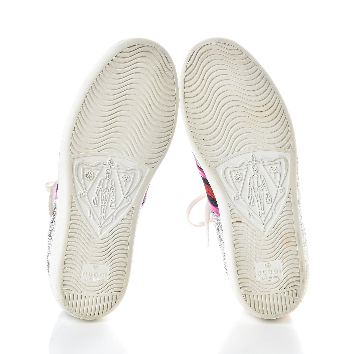 Gucci Glitter Web Womens Ace Sneakers 34.5 Silver 7 of 7