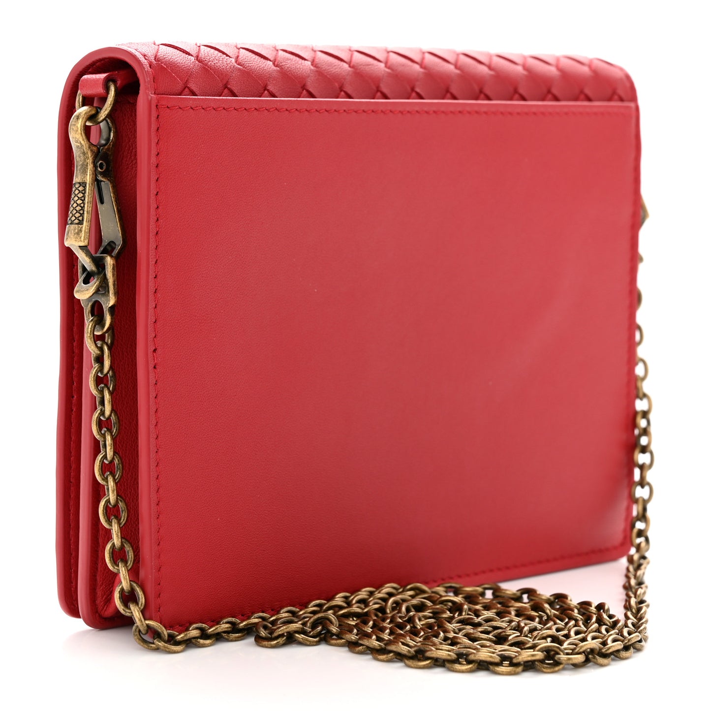 Nappa Intrecciato Chain Wallet China Red