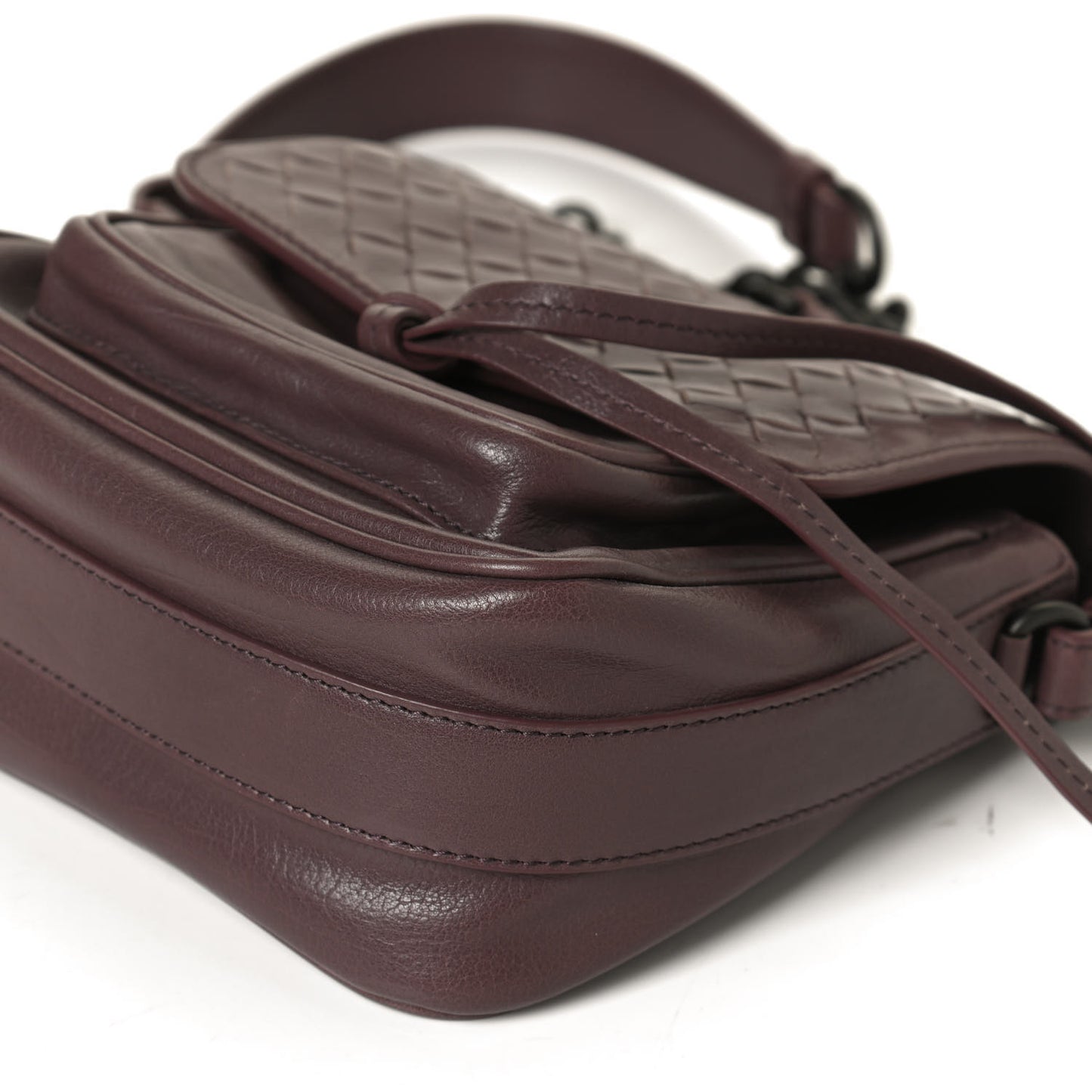 Nappa Intrecciato Mini Saddle Crossbody
