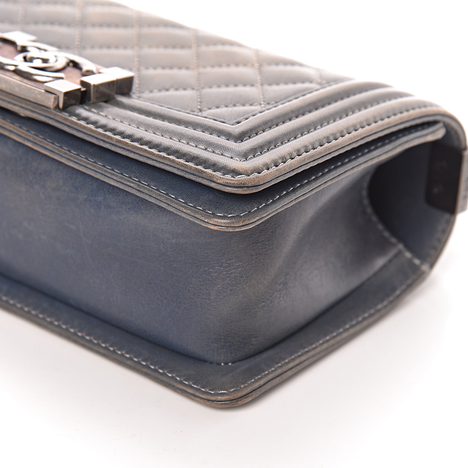Chanel Faded Calfskin Quilted Small Boy Flap Blue 10 of 11