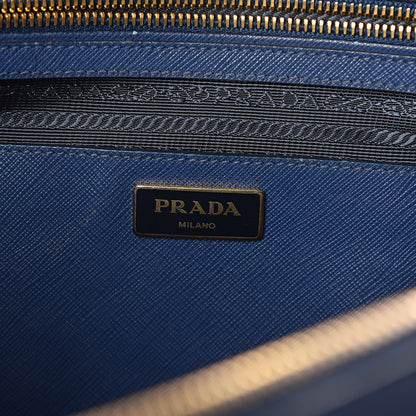 Prada Saffiano Large Galleria Double Zip Tote Cobalto 6 of 10