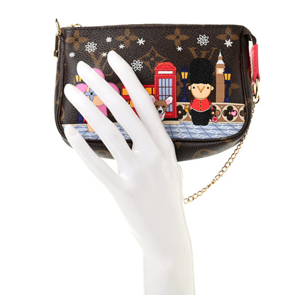 Louis Vuitton Monogram 2021 Christmas Animation London Mini Pochette Accessories Red 2 of 7
