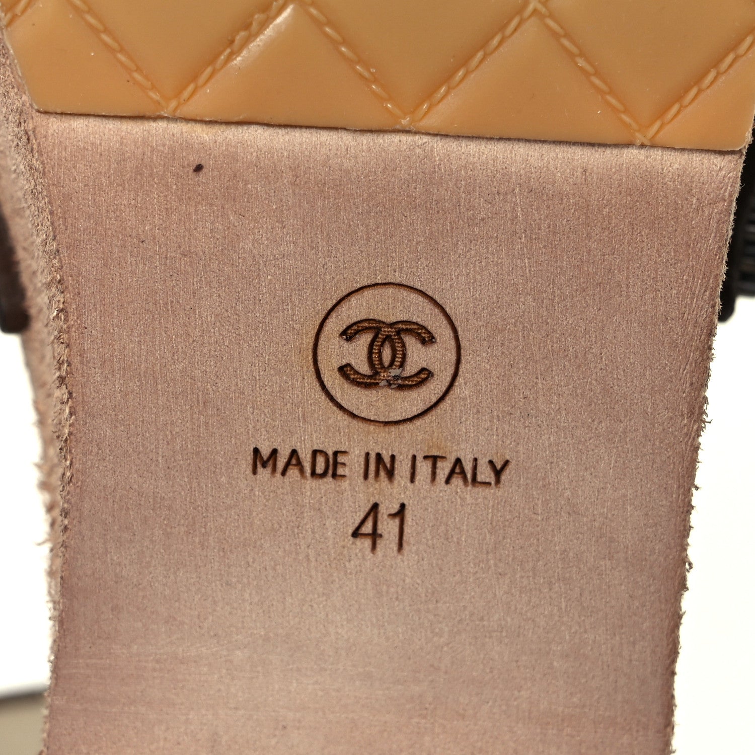 Chanel Suede Wooden Studded Platform Sandals 41 Brown 6 of 9