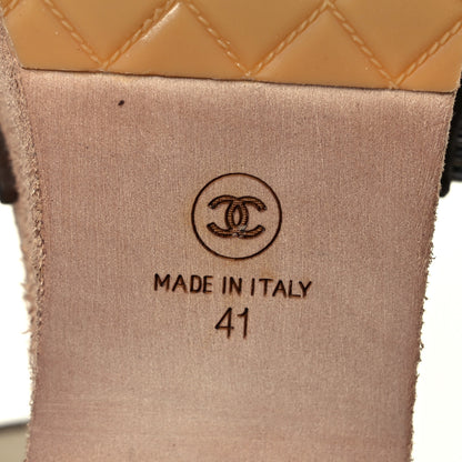 Chanel Suede Wooden Studded Platform Sandals 41 Brown 6 of 9