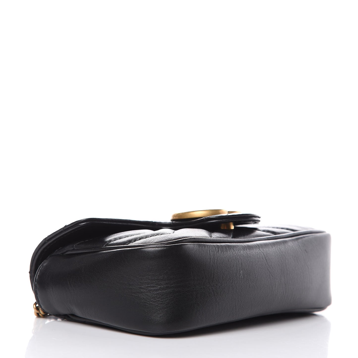 Calfskin Matelasse Super Mini GG Marmont Shoulder Bag Black