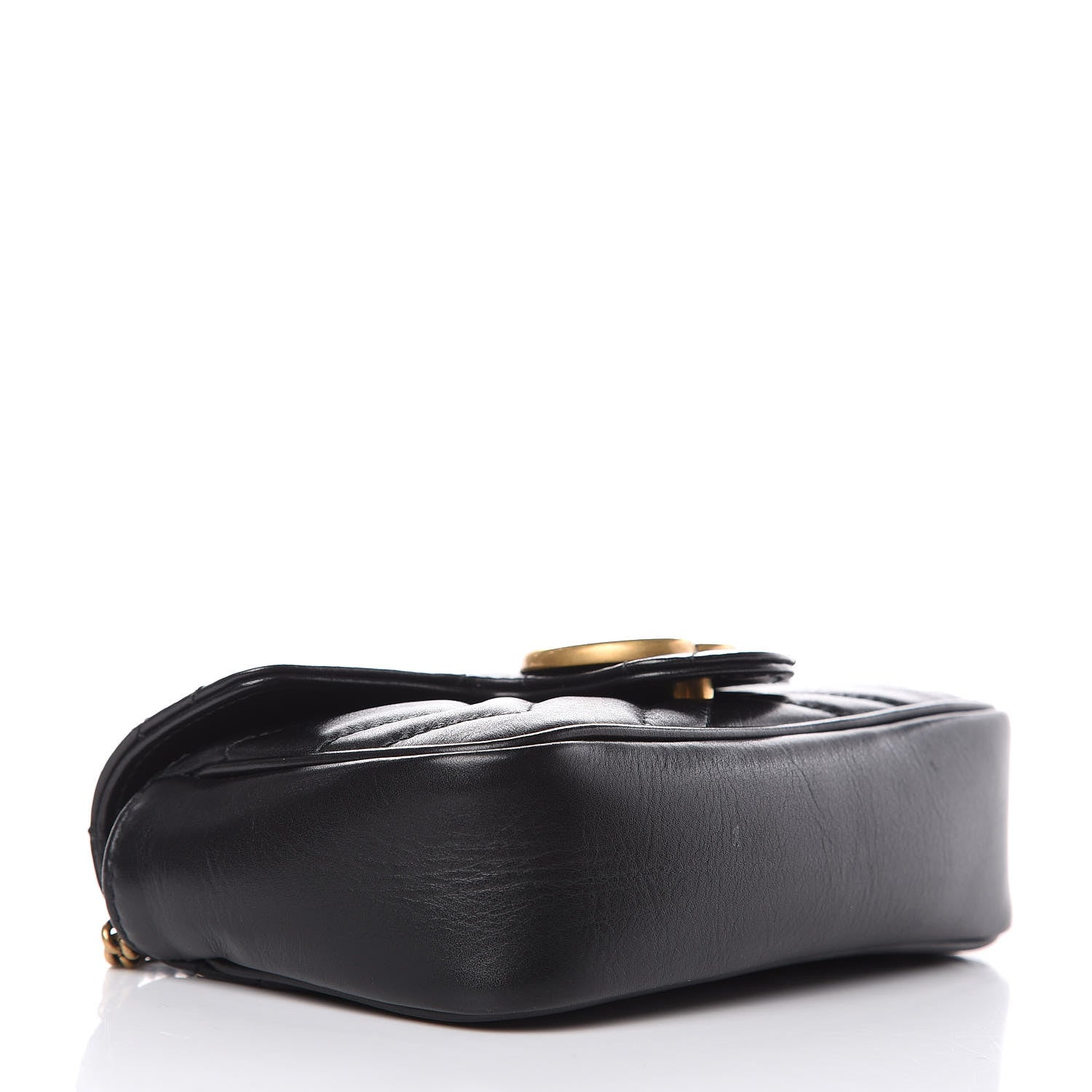 Gucci Calfskin Matelasse Super Mini GG Marmont Shoulder Bag Black 3 of 15