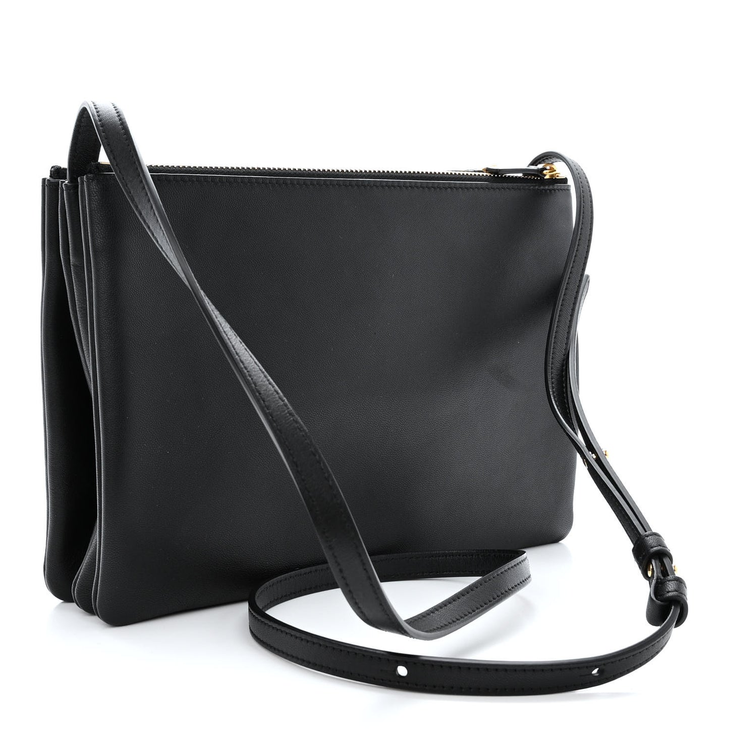 Lambskin Large Trio Crossbody Bag Black