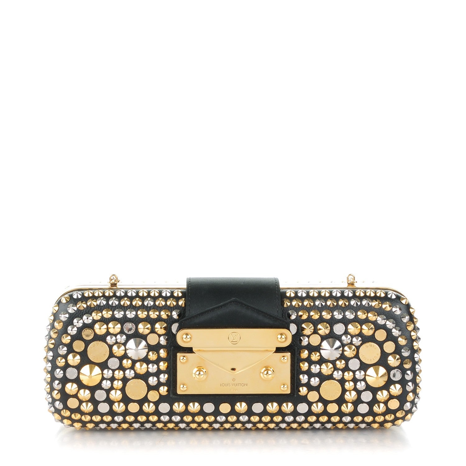 Louis Vuitton Calfskin Studded Minaudiere Tresor Clutch 1 of 7