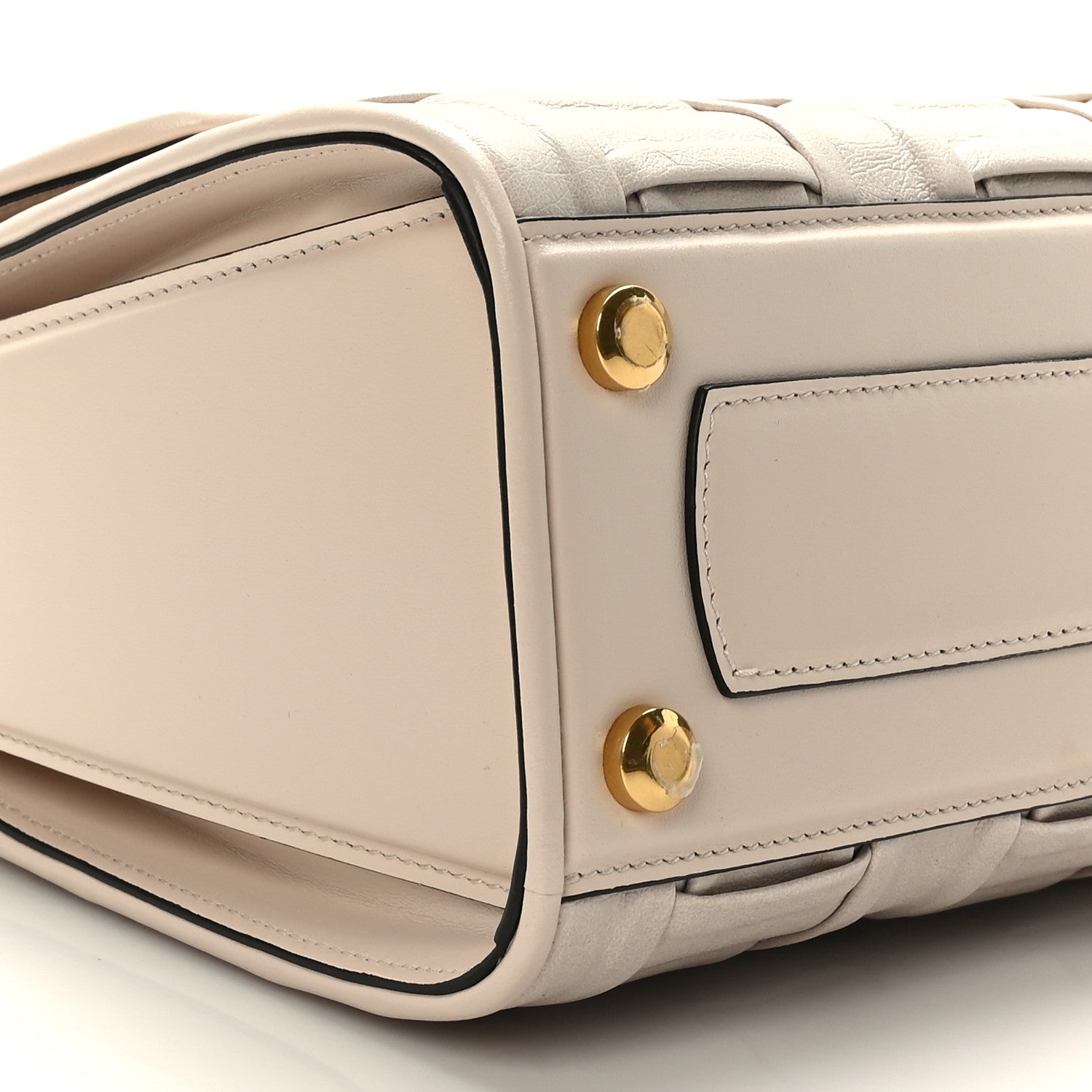 Salvatore Ferragamo Lambskin Woven Small Boxyz Bone 7 of 8