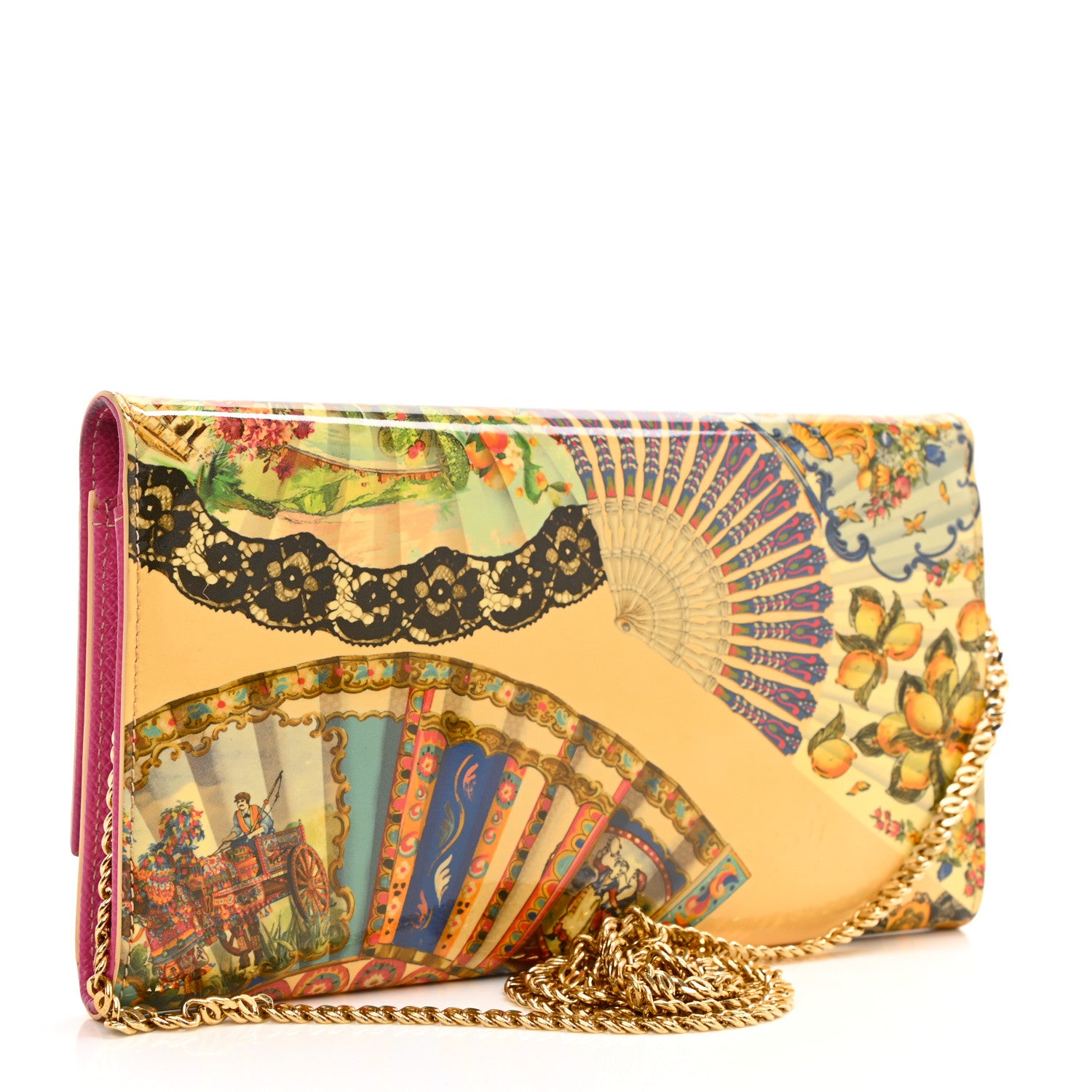 Dolce & Gabbana Dauphine Fan Foulard Print Wallet On Chain Multicolor 6 of 15