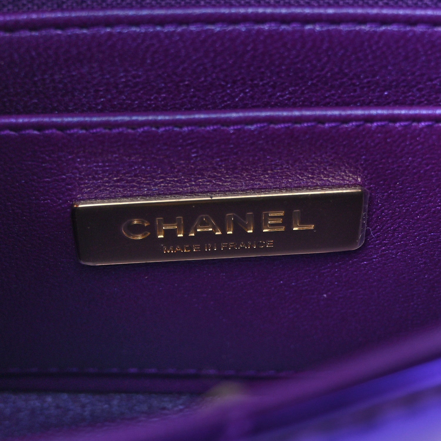Chanel Mirror Calfskin Metallic Calfskin Quilted Hollywood Boulevard Mini Flap With Star Coin Purse Purple 6 of 10