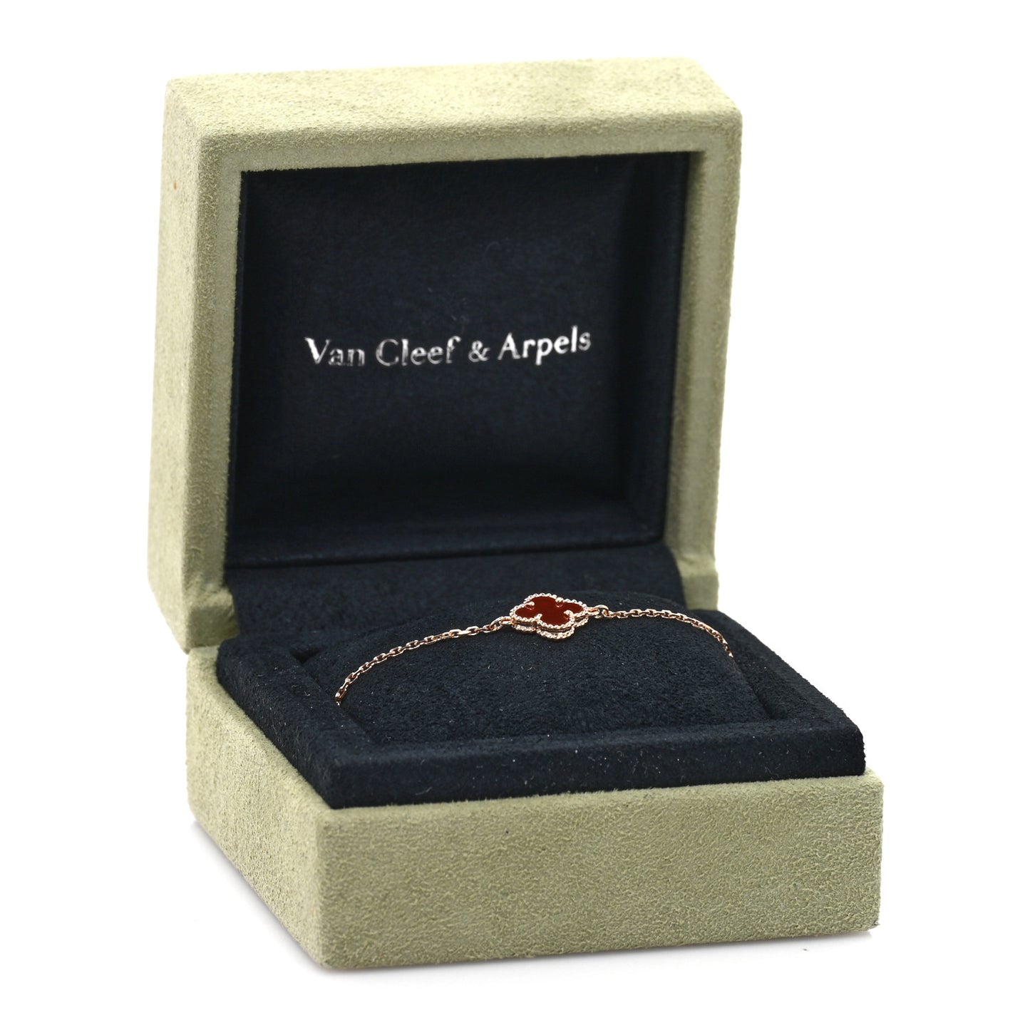 18K Rose Gold Carnelian Sweet Alhambra Bracelet