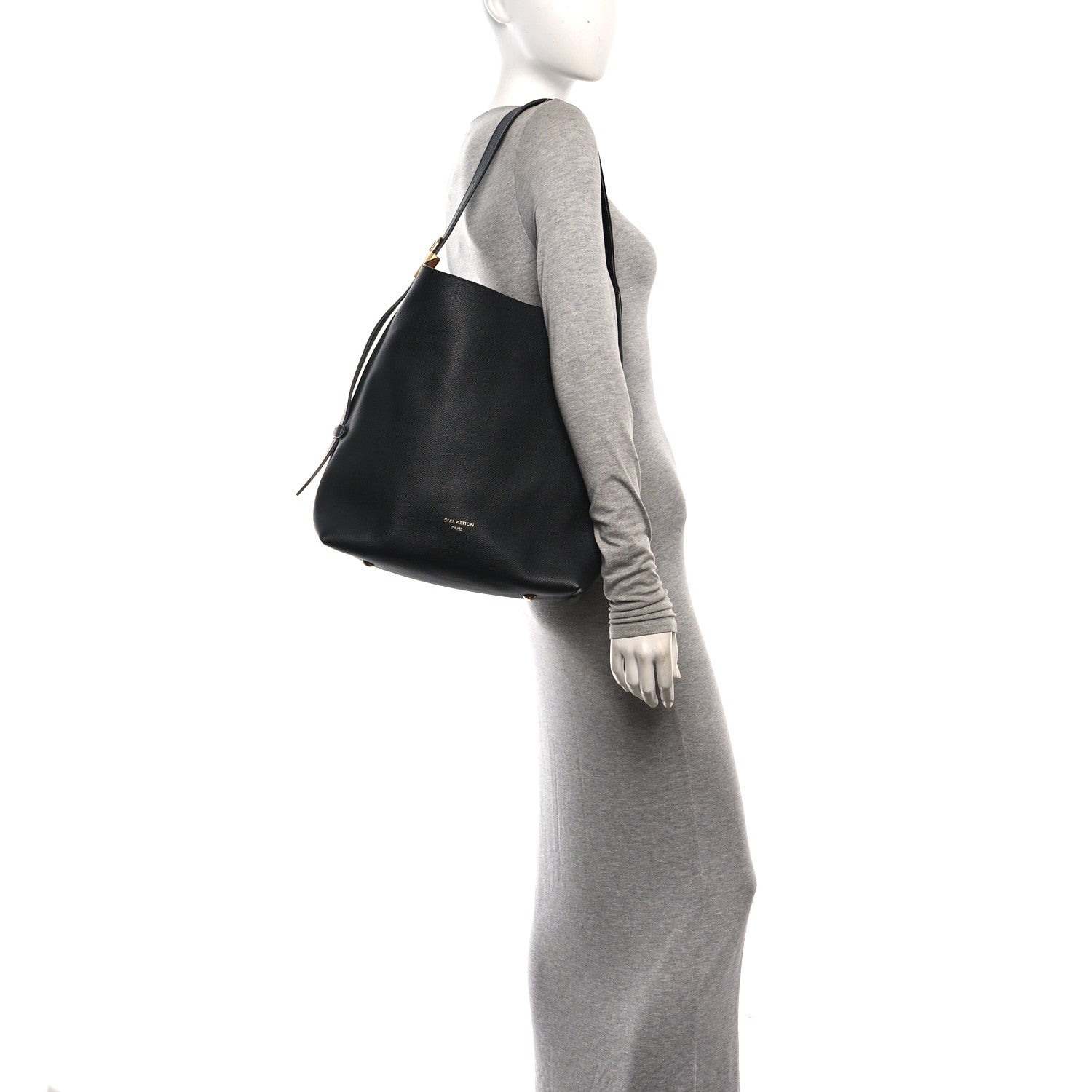 Louis Vuitton Grained Calfskin Low Key Hobo MM Black 2 of 10