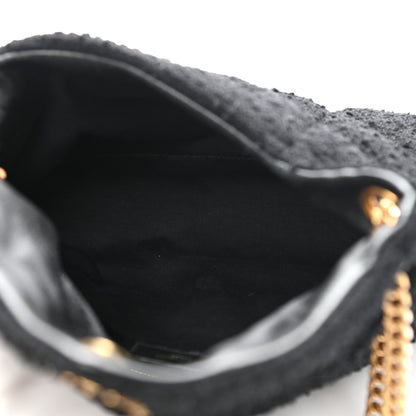 Saint Laurent Boucle Tweed Quilted Small Loulou Puffer Monogram Chain Satchel Black 5 of 12