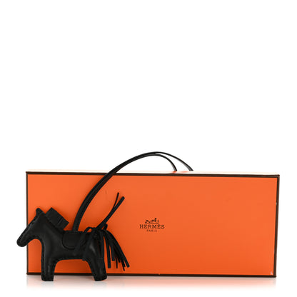 Hermes Milo Lambskin Grigri Rodeo Horse Bag Charm PM So Black 5 of 5