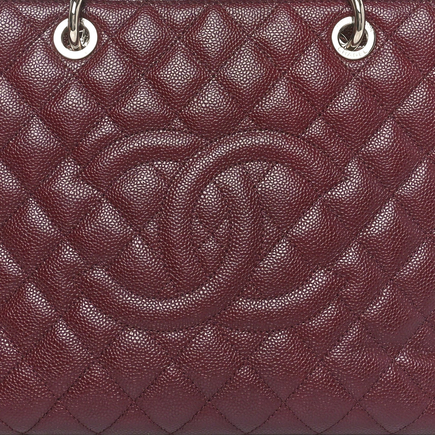 Caviar Quilted Grand Shopping Tote GST Dark Burgundy
