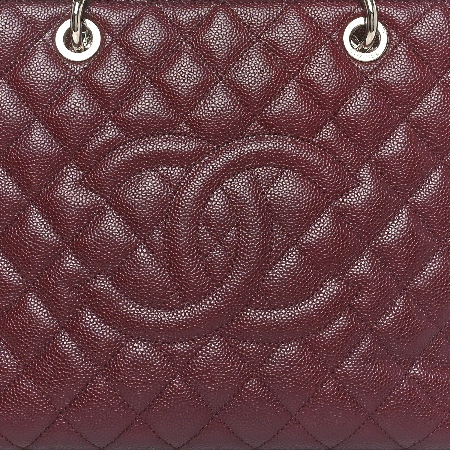 Chanel Caviar Quilted Grand Shopping Tote GST Dark Burgundy 8 of 10