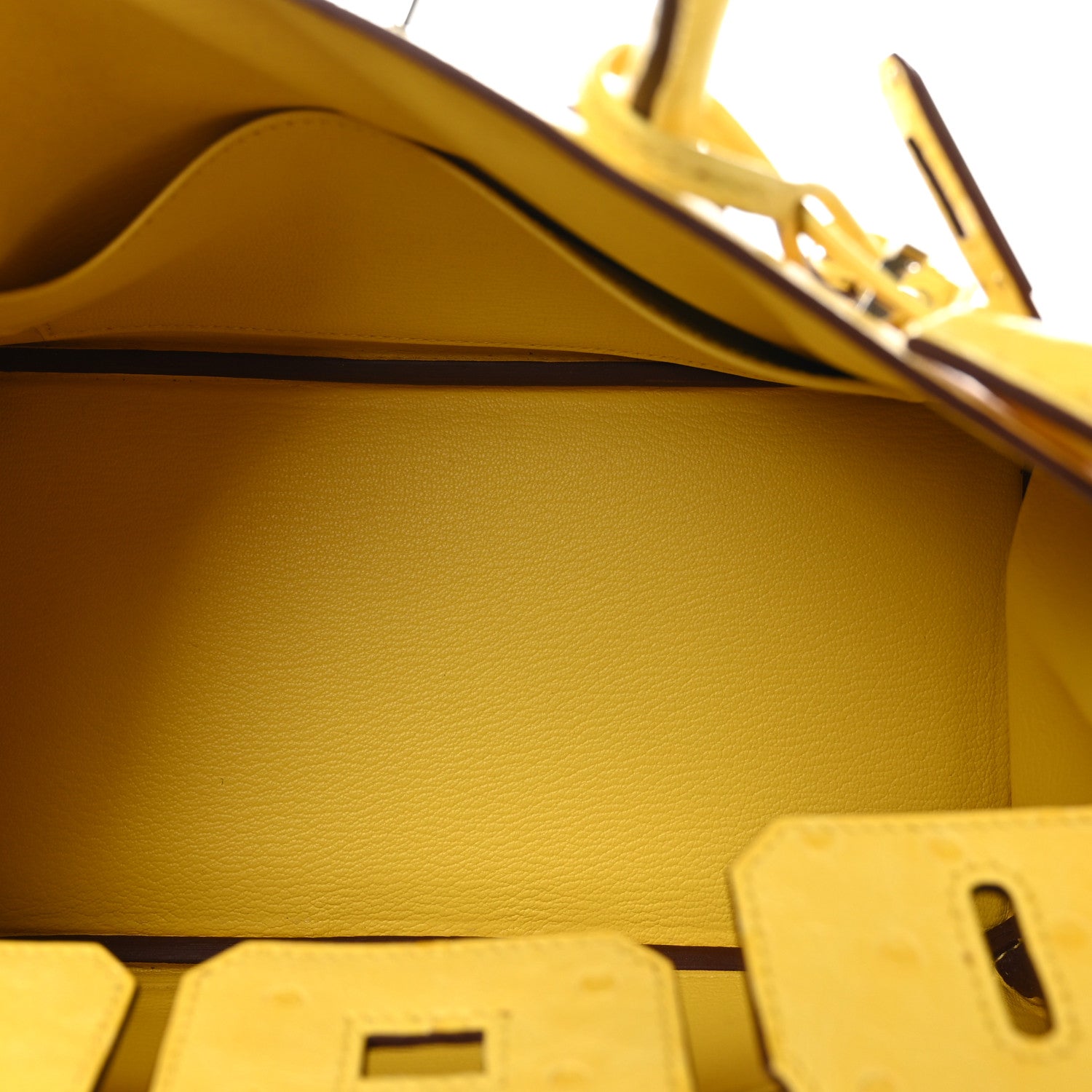 Hermes Ostrich Birkin 25 Citron 5 of 10
