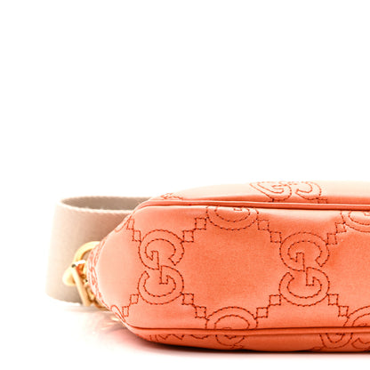 Gucci Calfskin GG Matelasse Chain Handbag Deep Orange Natural 9 of 10