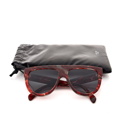 Celine Acetate Aviator Sunglasses CL 40001 Striped Red Havana 7 of 7