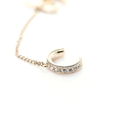 Chanel Crystal CC Cuff Single Earring Gold 6 of 7