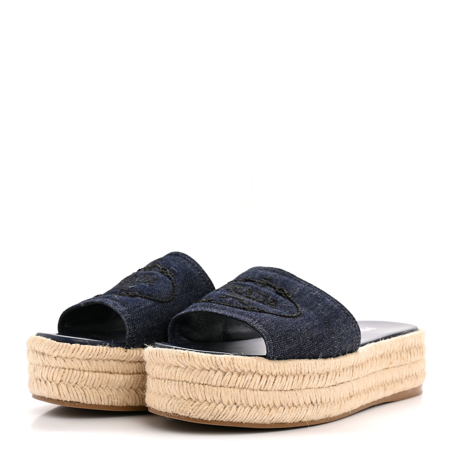 Denim Logo Espadrilles Sandals 39 Blue